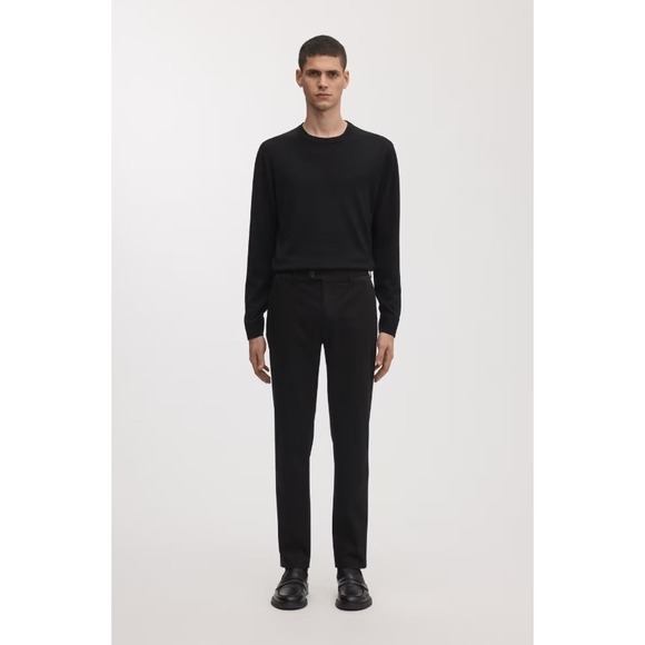 NWT Asket Slim Chino Pant Men's 33 x 32 Black Tapered Stretch Organic Cotton